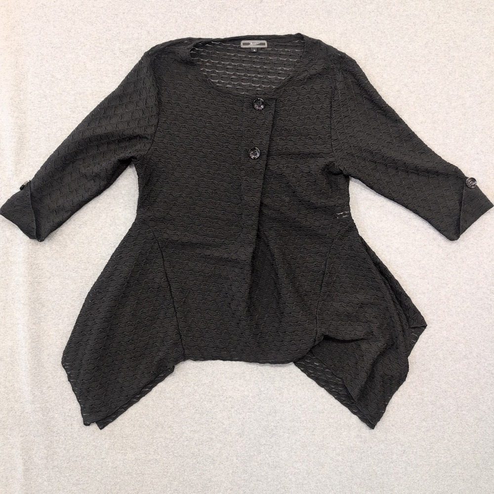 Z Cam Black Textured Flair Hem Jacket Womens XL - Picture 1 of 4